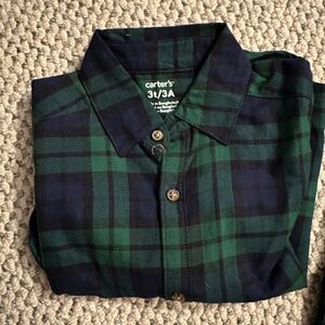 Brother Green and Blue Casual Button Down Shirt